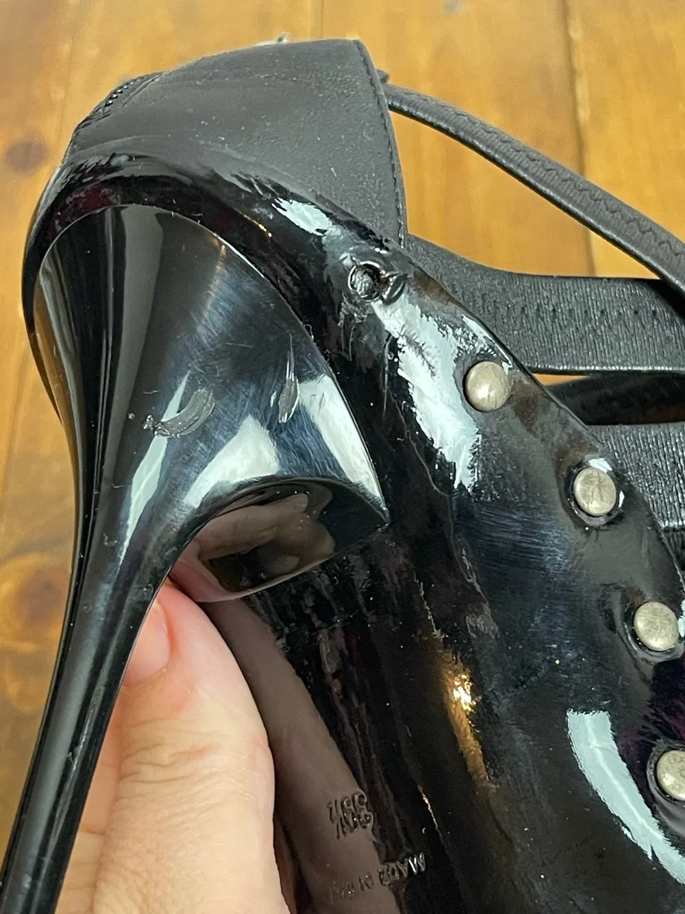 Jimmy Choo black strappy gladiator stilettos size 39.5